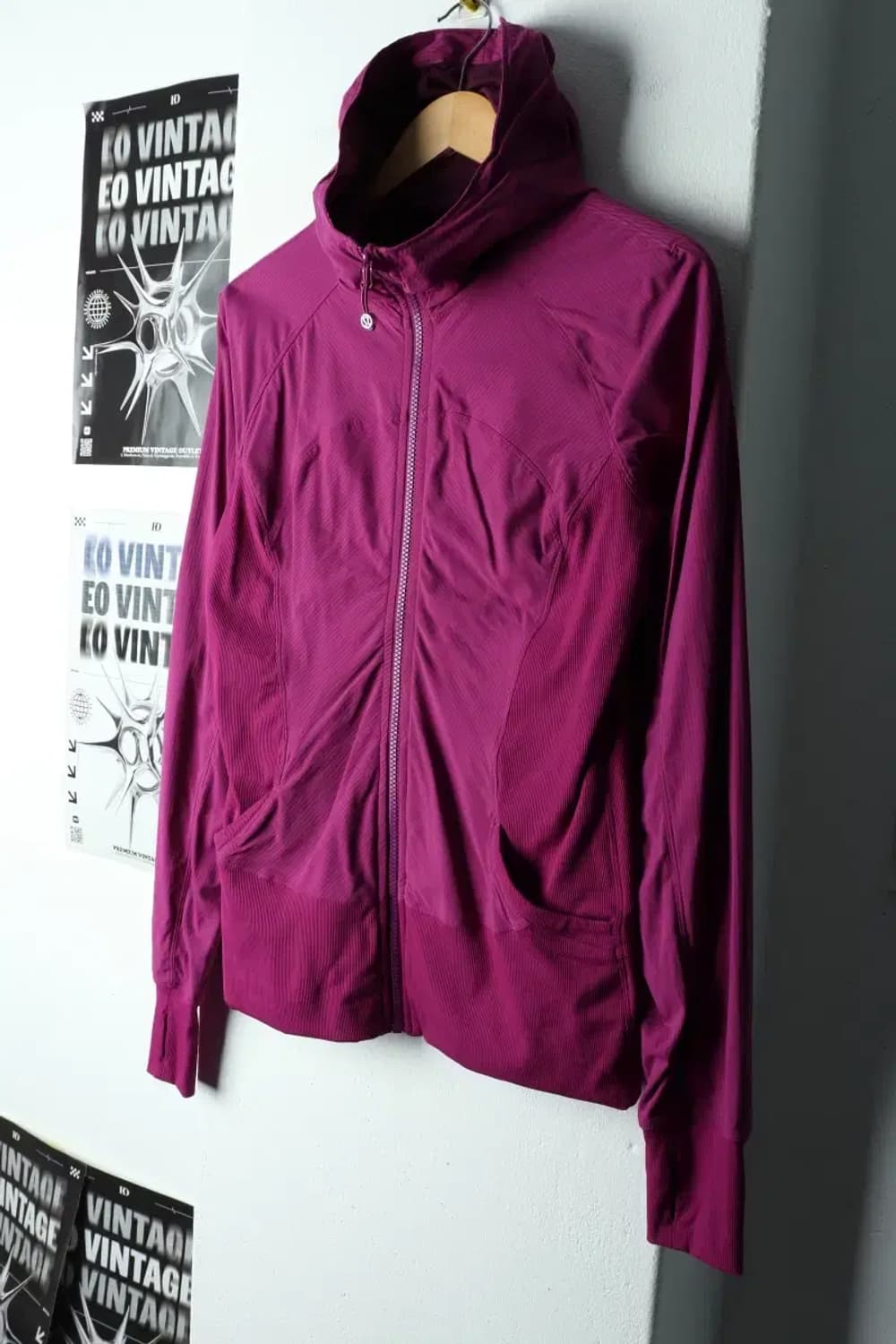 W(F) 룰루레몬 집업 바람막이 점퍼자켓 버건디 스쿠버 풀집-15E9B 상품이미지1