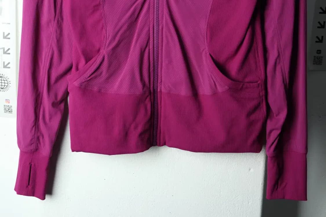 W(F) 룰루레몬 집업 바람막이 점퍼자켓 버건디 스쿠버 풀집-15E9B 상품이미지4