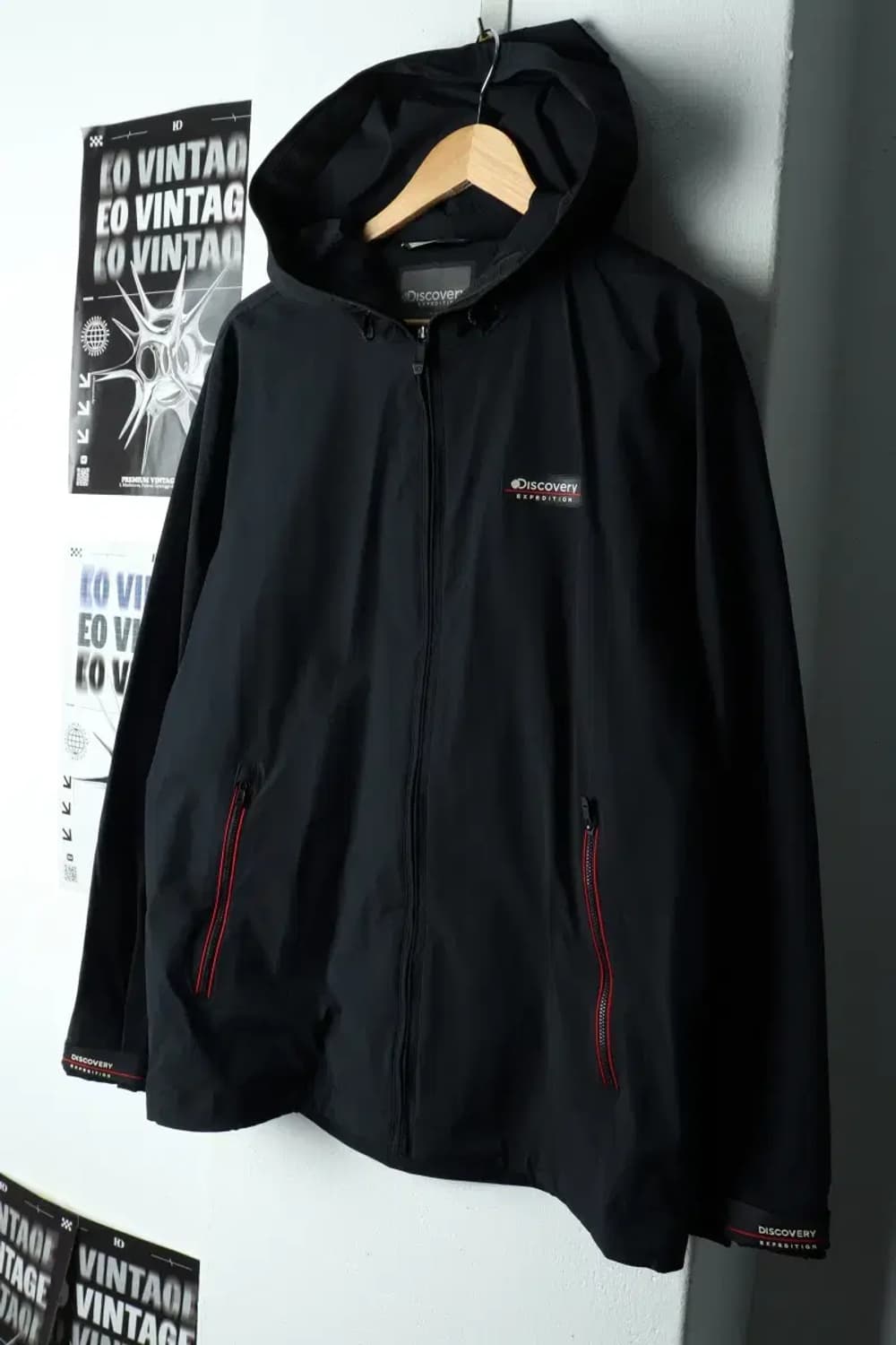 (L-XL) 디스커버리 집업 바람막이 점퍼자켓 블랙 올드스쿨-15E9D 상품이미지1