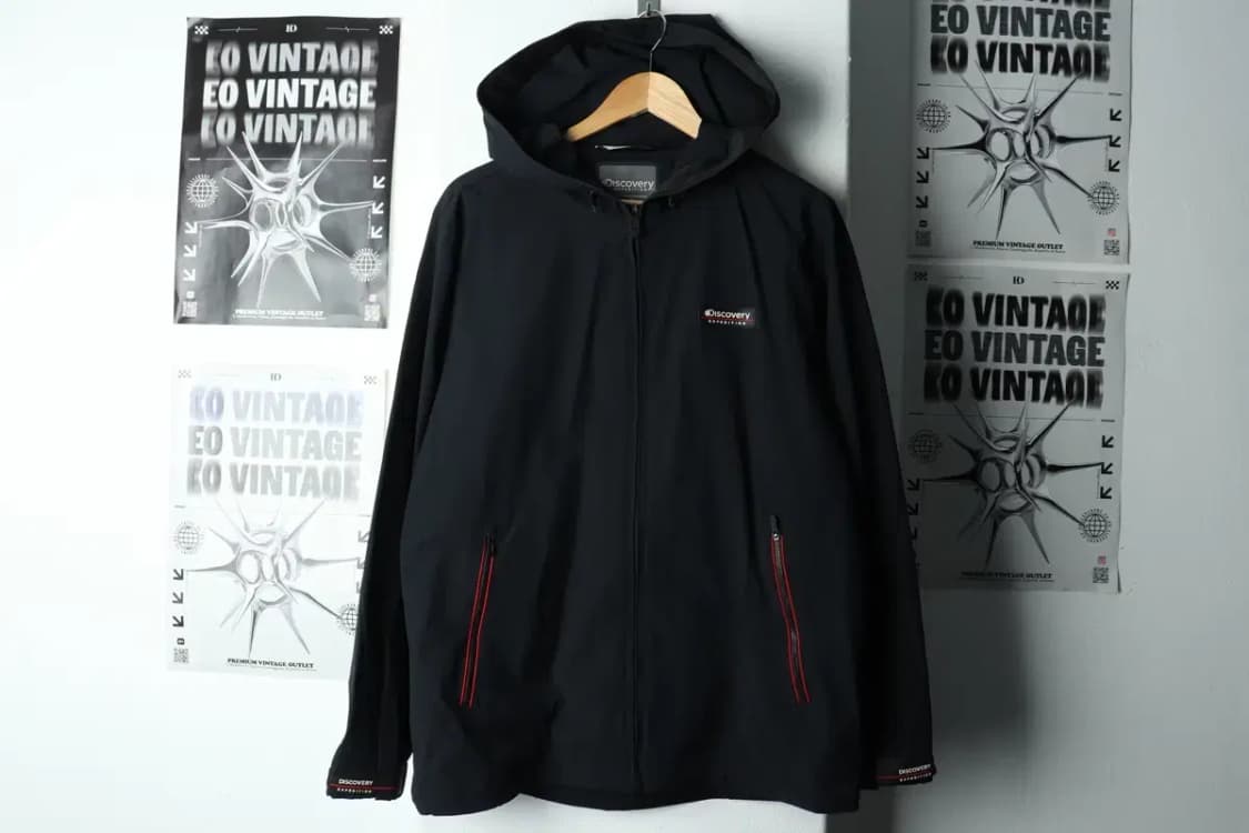 (L-XL) 디스커버리 집업 바람막이 점퍼자켓 블랙 올드스쿨-15E9D 상품이미지2