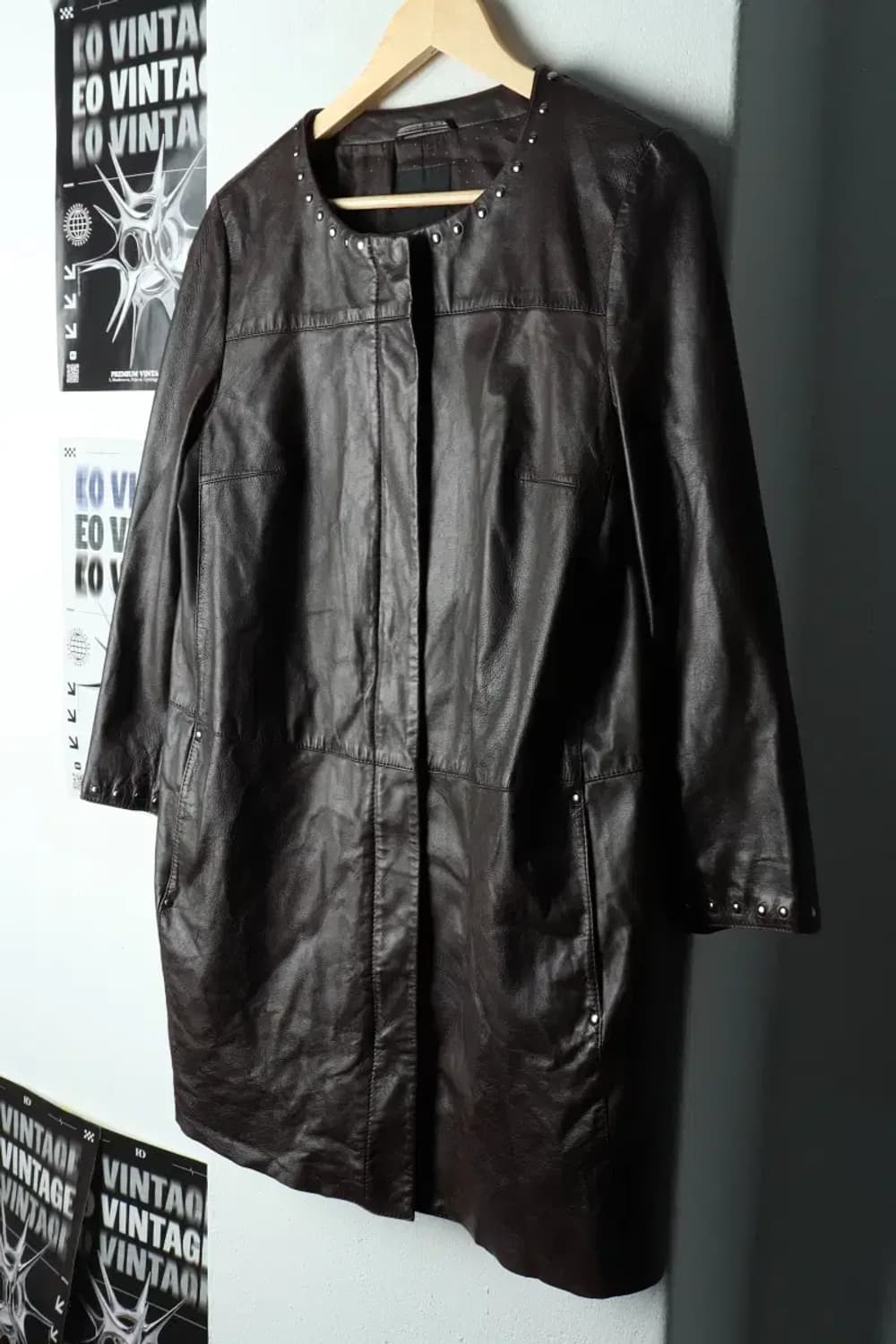 W(L-XL) 막스마라 집업 바람막이 점퍼자켓 브라운 레더-15EA2 상품이미지1