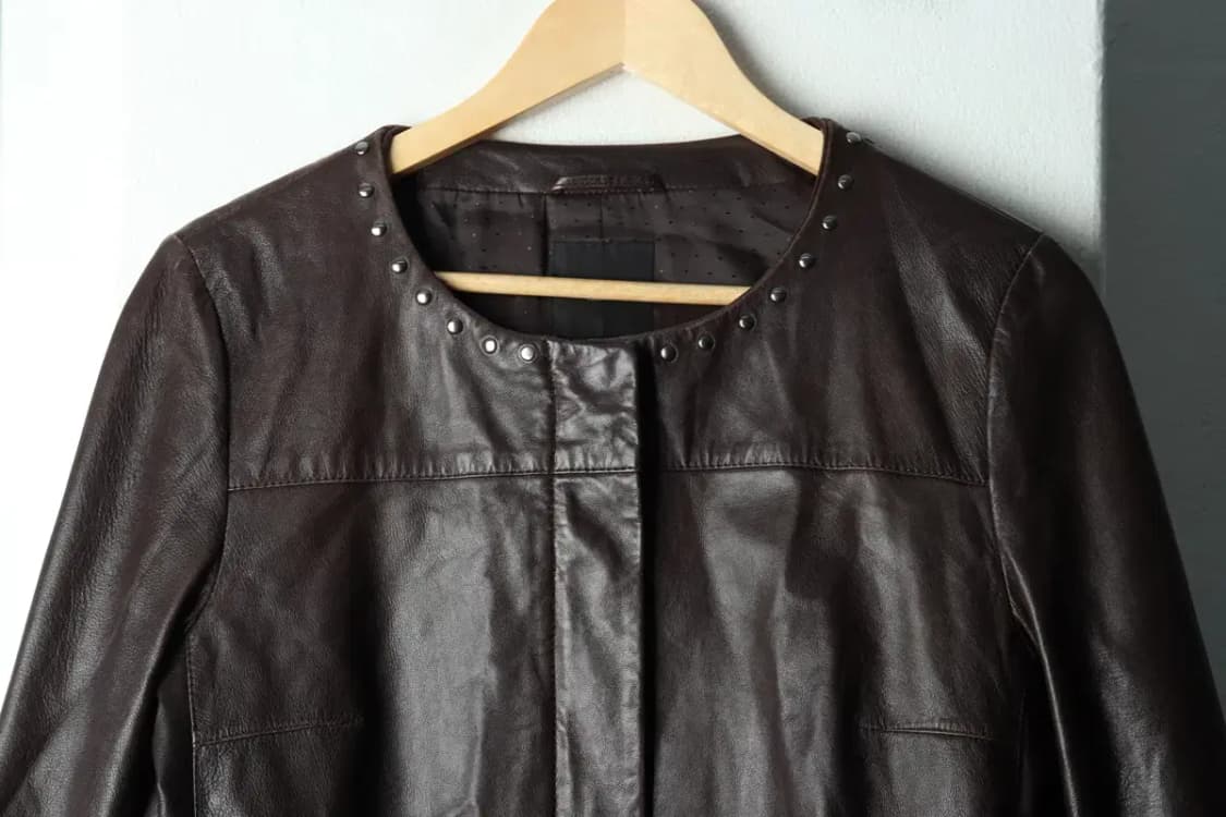 W(L-XL) 막스마라 집업 바람막이 점퍼자켓 브라운 레더-15EA2 상품이미지3