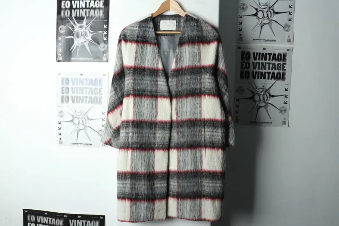 W(M) 커스텀멜로우 코트자켓 모헤어 체크 컬러믹스-15EAB 상품이미지2