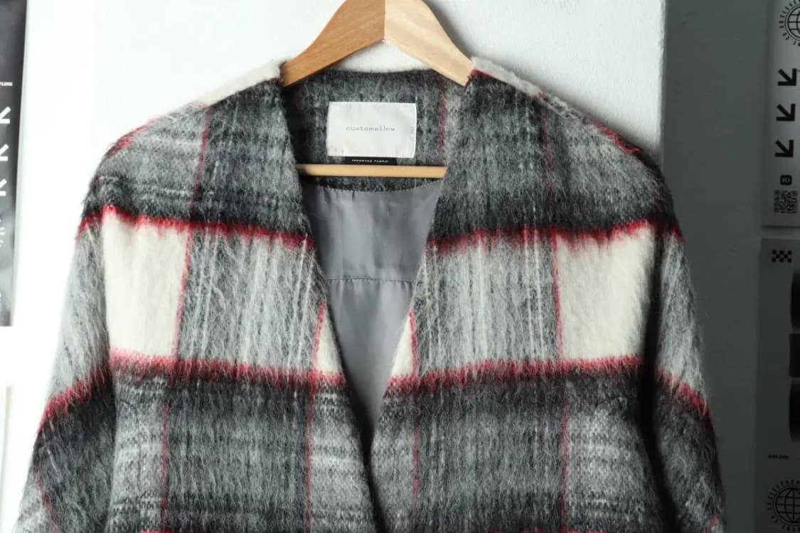 W(M) 커스텀멜로우 코트자켓 모헤어 체크 컬러믹스-15EAB 상품이미지3