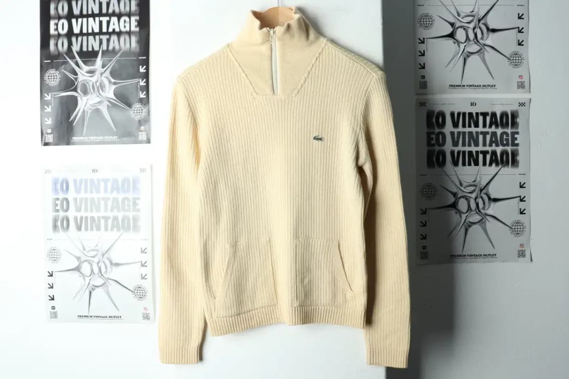 W(L) 라코스테 니트 반집업 노랑 울 희귀 매물-15EAD 상품이미지2