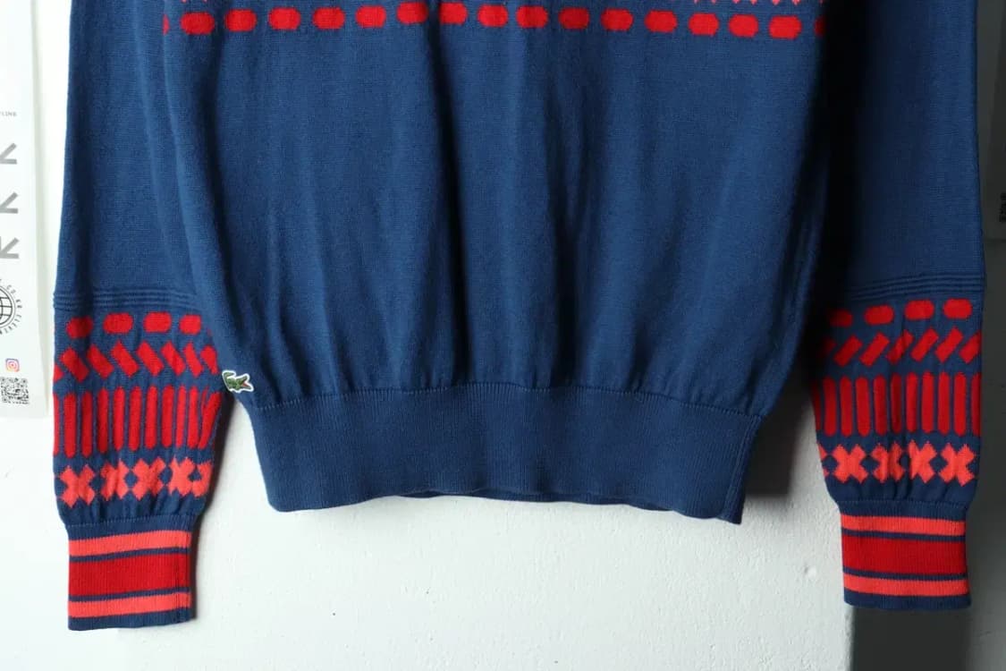 W(L) 라코스테 니트 나그랑 패턴 블루 희귀 매물-15EAE 상품이미지4
