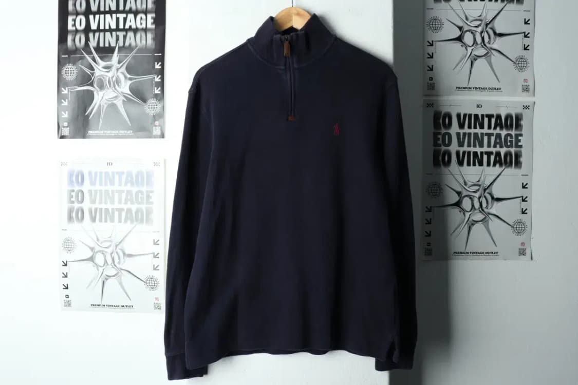 (S-M) 폴로 랄프로렌 니트 작은데미지 사용감 반집업 포니-15EB0 상품이미지2