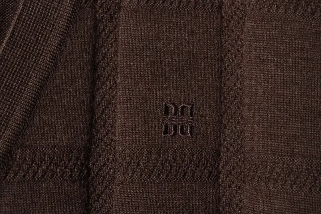 (XL) 닥스 니트 가디건 조끼 브라운 체크 울-15EB3 상품이미지5