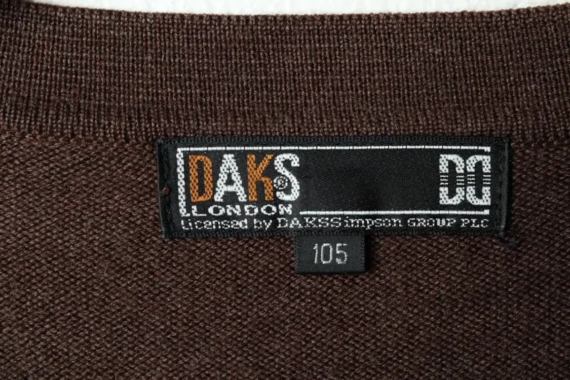 (XL) 닥스 니트 가디건 조끼 브라운 체크 울-15EB3 상품이미지6