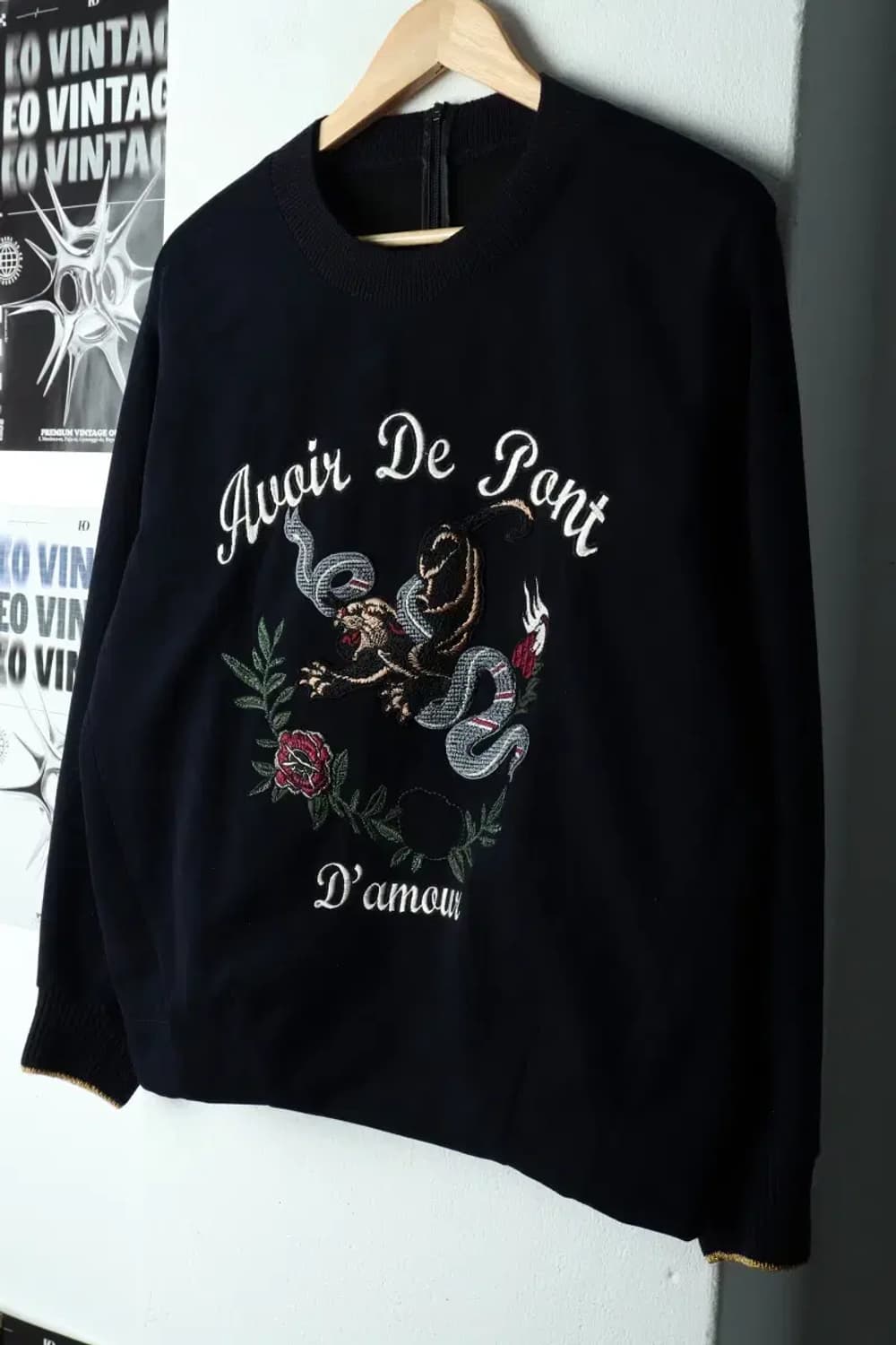 W(S) 시스템 맨투맨 티셔츠 한섬 스웨이드 자수 한정판 매물-15EB4 상품이미지1