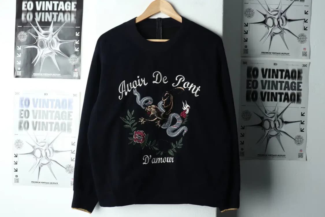 W(S) 시스템 맨투맨 티셔츠 한섬 스웨이드 자수 한정판 매물-15EB4 상품이미지2