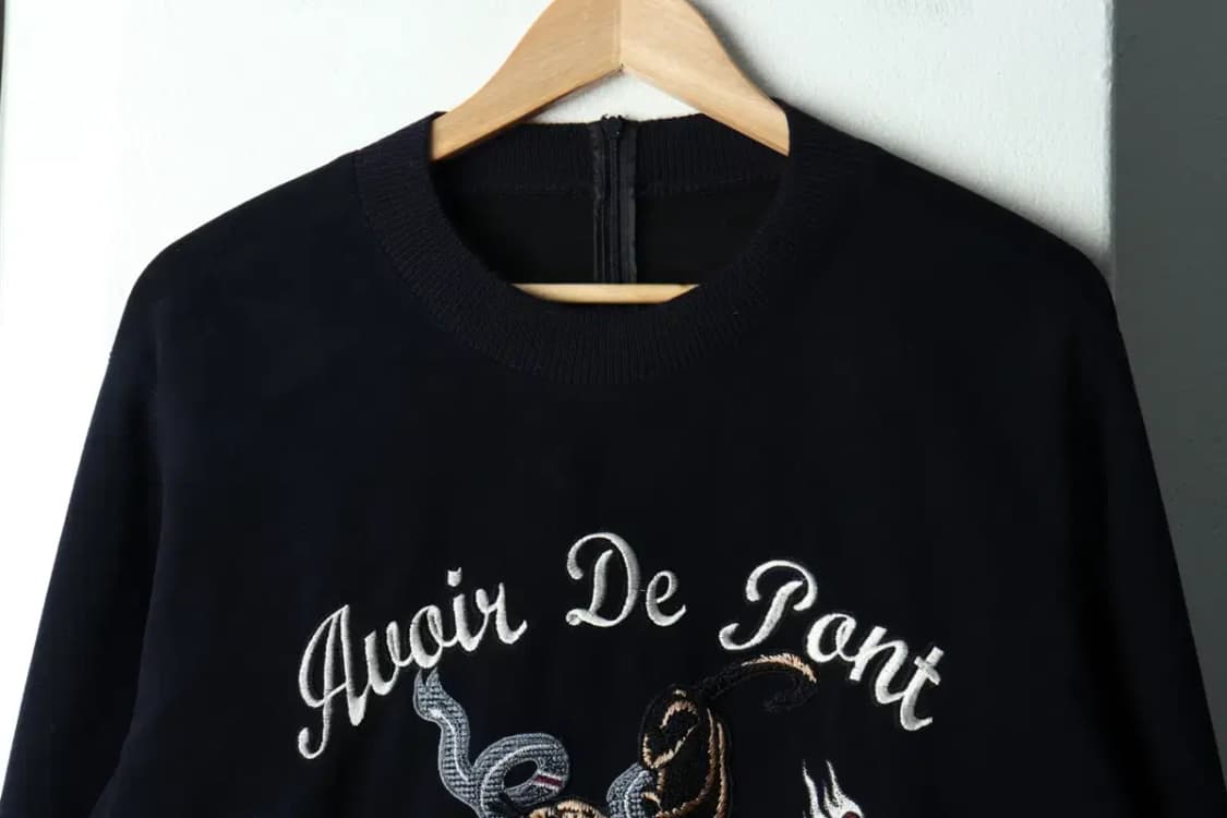 W(S) 시스템 맨투맨 티셔츠 한섬 스웨이드 자수 한정판 매물-15EB4 상품이미지3