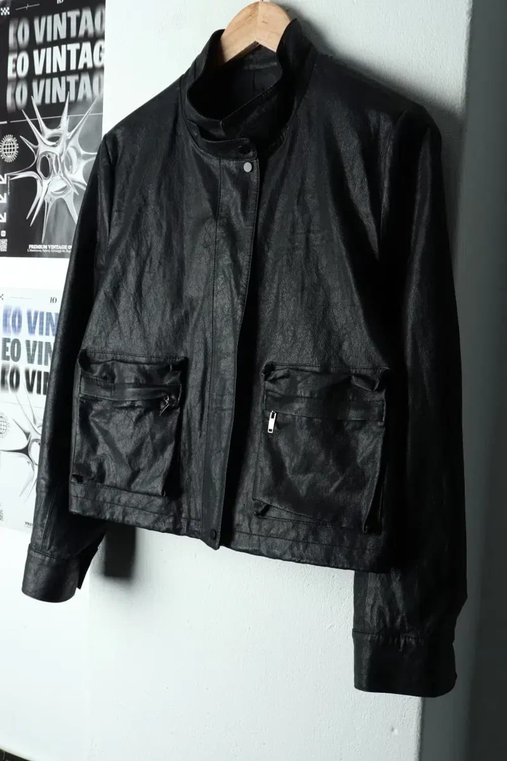 W(M) 오조크 집업 바람막이 점퍼자켓 레더 블랙 신상-15EB5 상품이미지1