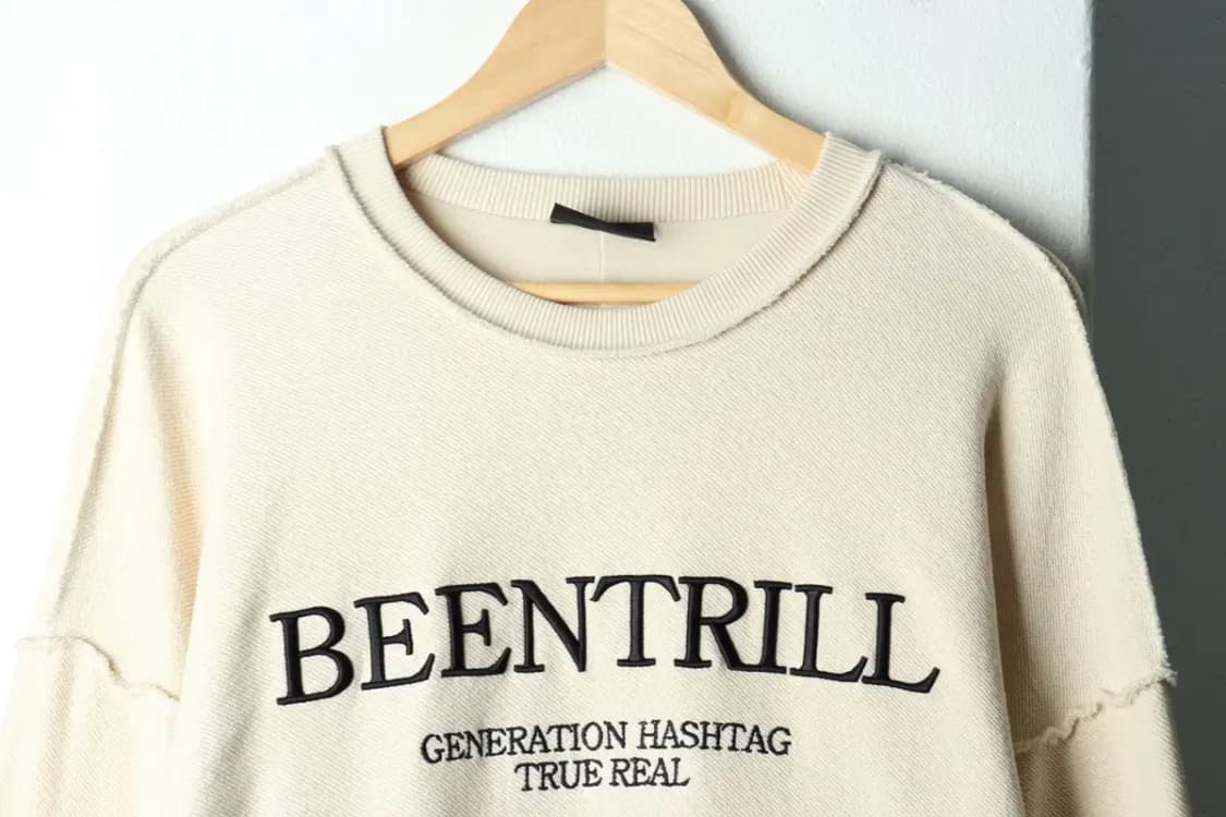 (L-2XL) 빈트릴 맨투맨 티셔츠 베이지 유니크-15EB8 상품이미지3