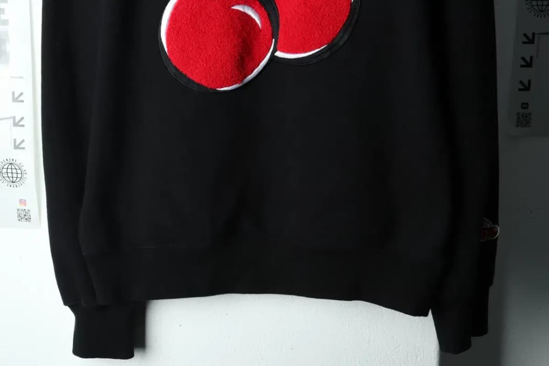 W(S-M) 키르시 맨투맨 티셔츠 빅로고 블랙 기모 자수-15EB9 상품이미지4