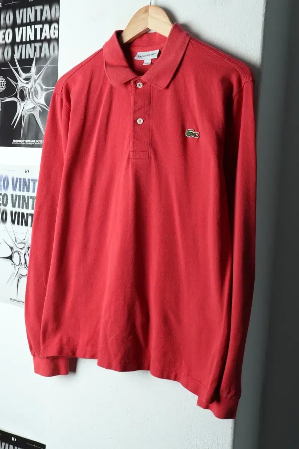 (L) 라코스테 카라 긴팔티셔츠 레드 올드스쿨-15F3B 상품이미지1