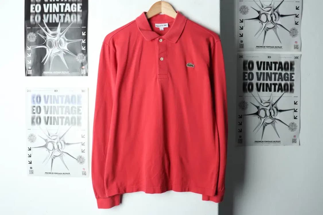 (L) 라코스테 카라 긴팔티셔츠 레드 올드스쿨-15F3B 상품이미지2