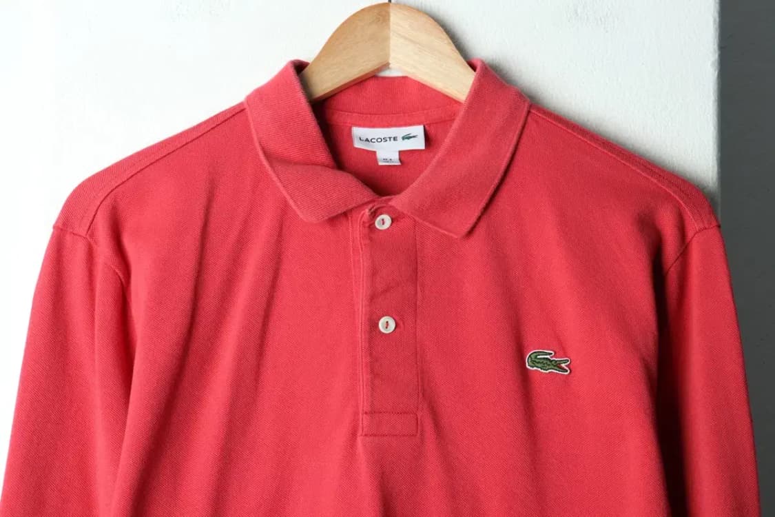 (L) 라코스테 카라 긴팔티셔츠 레드 올드스쿨-15F3B 상품이미지3