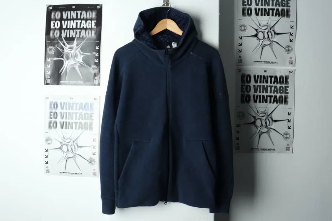 (L) 아디다스 후드집업 네이비 폴리 올드스쿨-15F44 상품이미지2