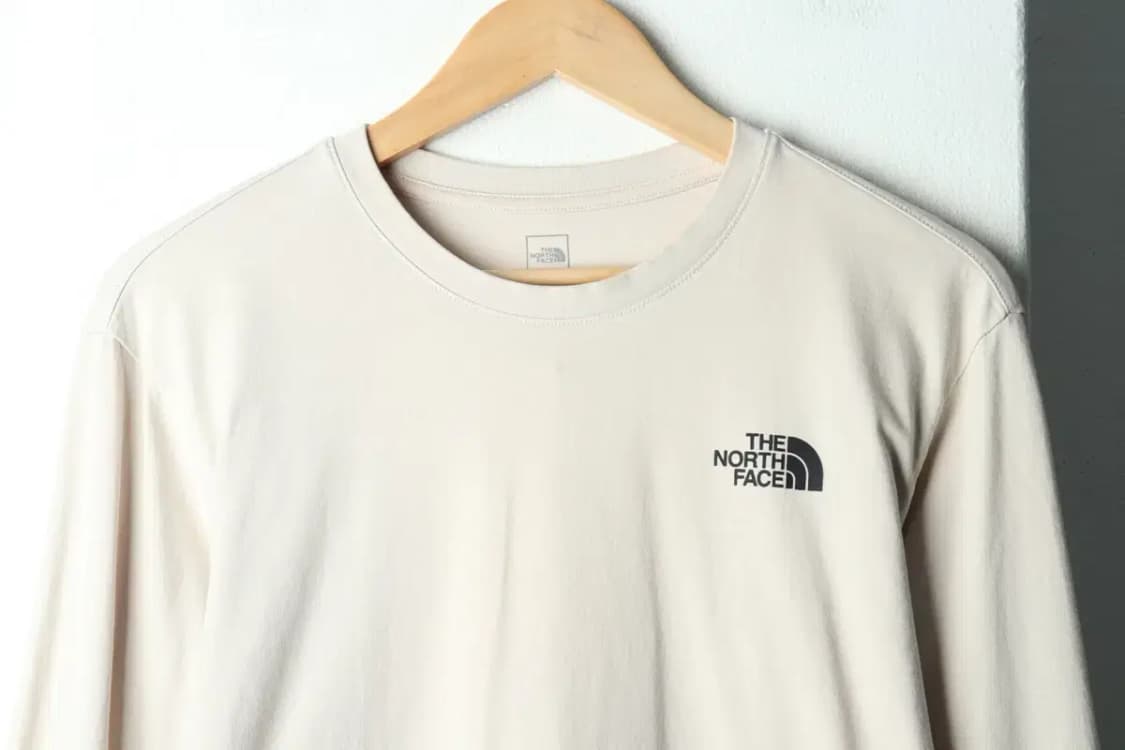 (M) 노스페이스 긴팔티셔츠 베이지 로고-15F49 상품이미지3