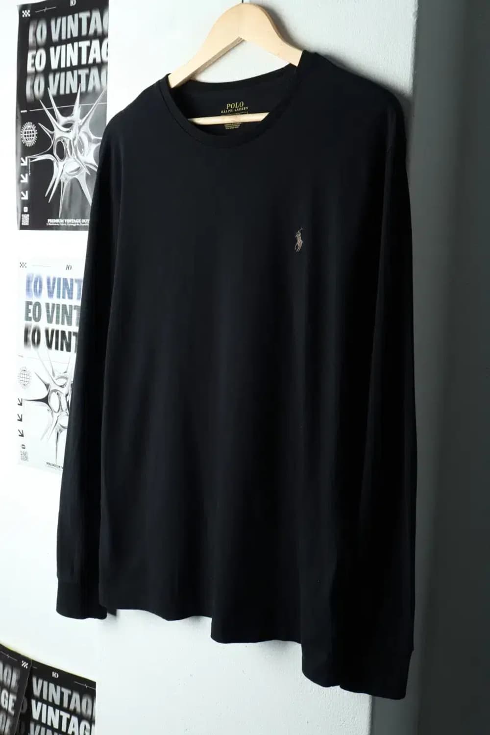 (M-L) 폴로 랄프로렌 긴팔티셔츠 블랙 포니-15F4A 상품이미지1