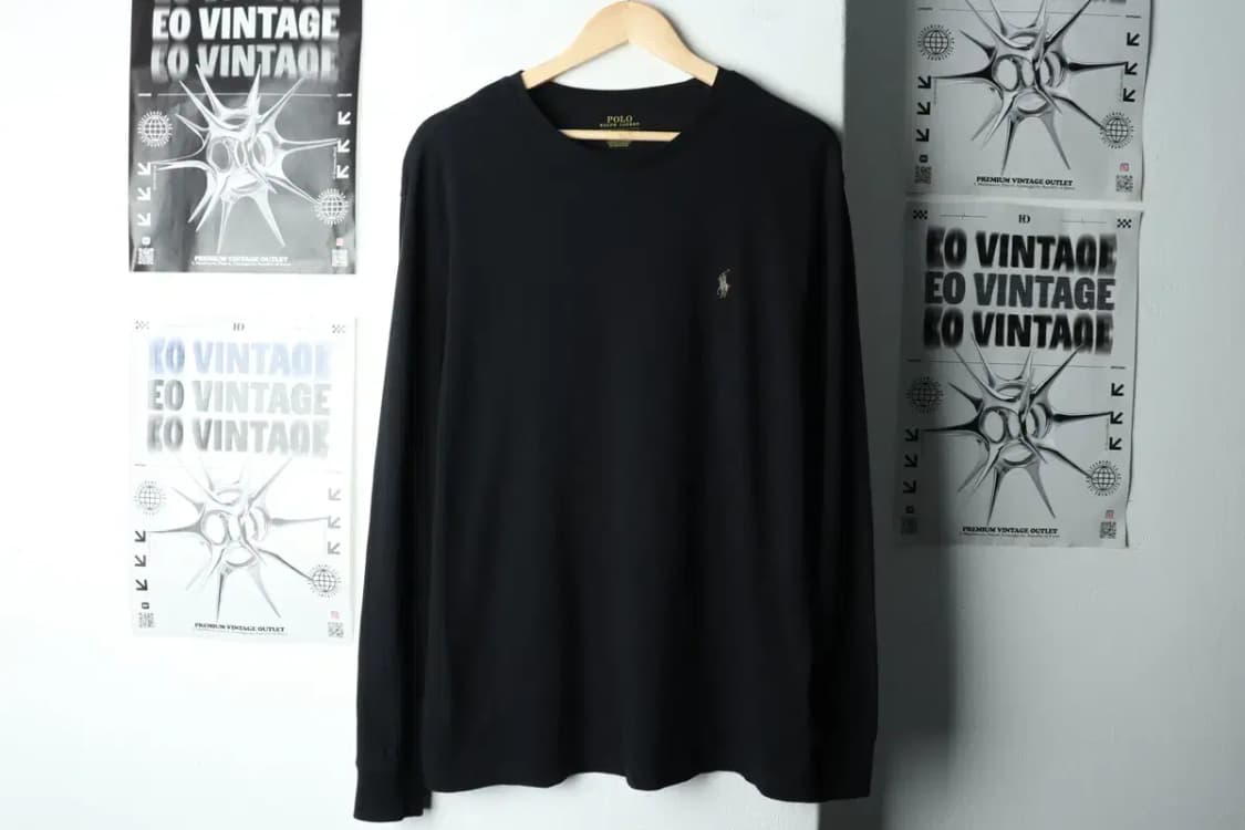 (M-L) 폴로 랄프로렌 긴팔티셔츠 블랙 포니-15F4A 상품이미지2