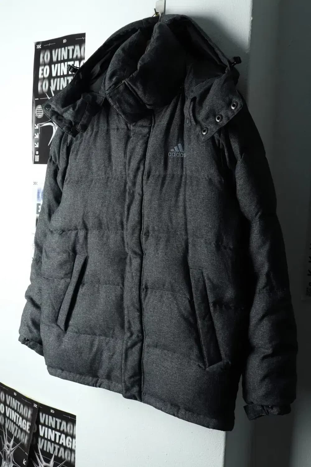 (XL) 아디다스 패딩 점퍼자켓 덕다운 그레이 올드스쿨-15F4F 상품이미지1