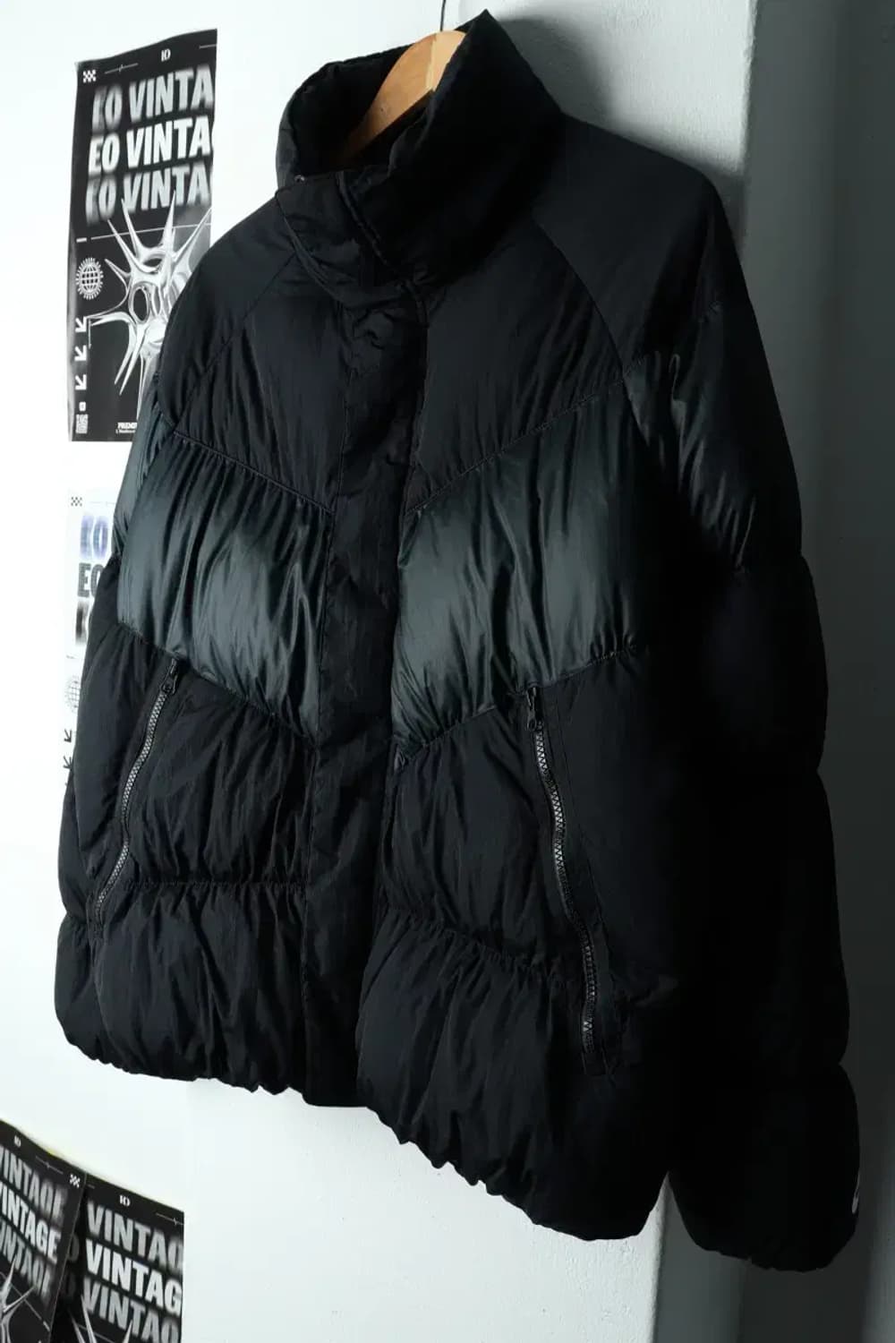 (M-L) 나이키 패딩 점퍼자켓 덕다운 블랙 올드스쿨-15FC4 상품이미지1