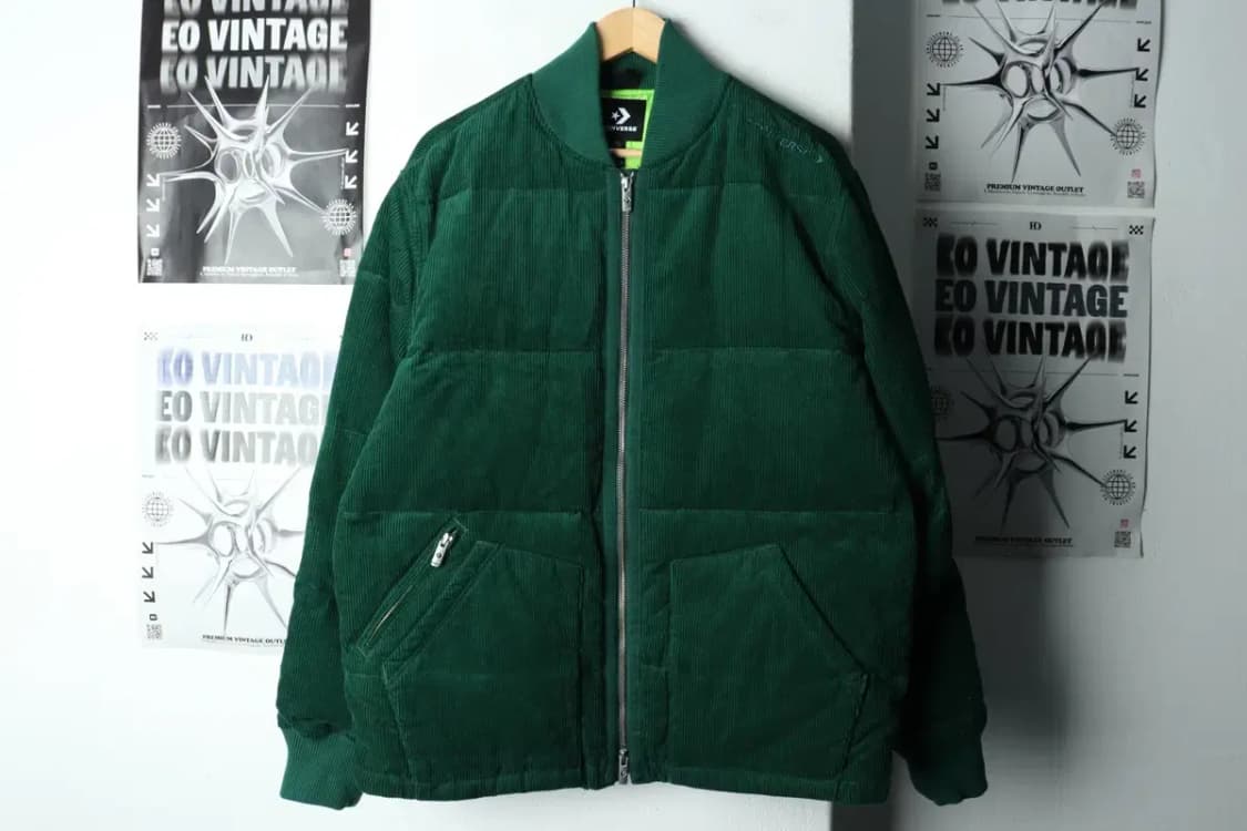 (M-L) 컨버스 패딩 점퍼자켓 코듀로이 그린 올스타-15FC6 상품이미지2