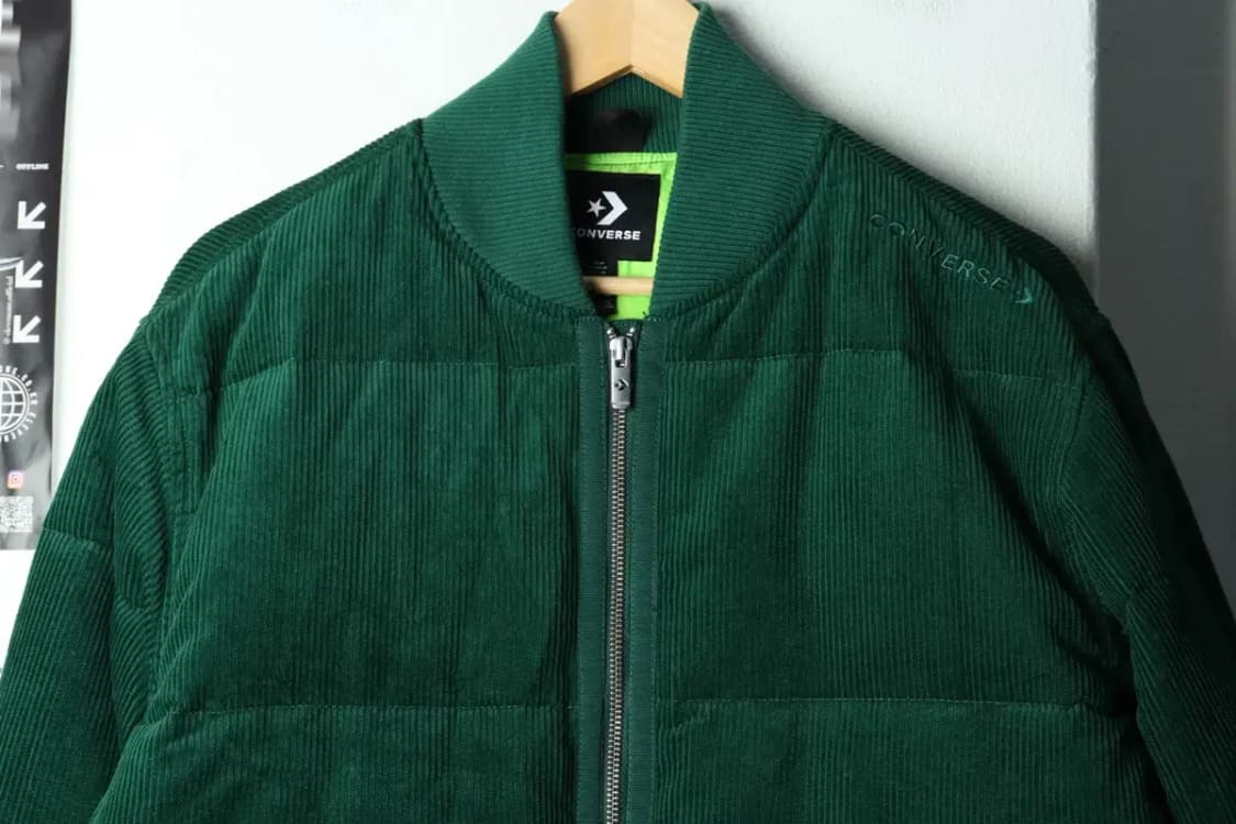 (M-L) 컨버스 패딩 점퍼자켓 코듀로이 그린 올스타-15FC6 상품이미지3