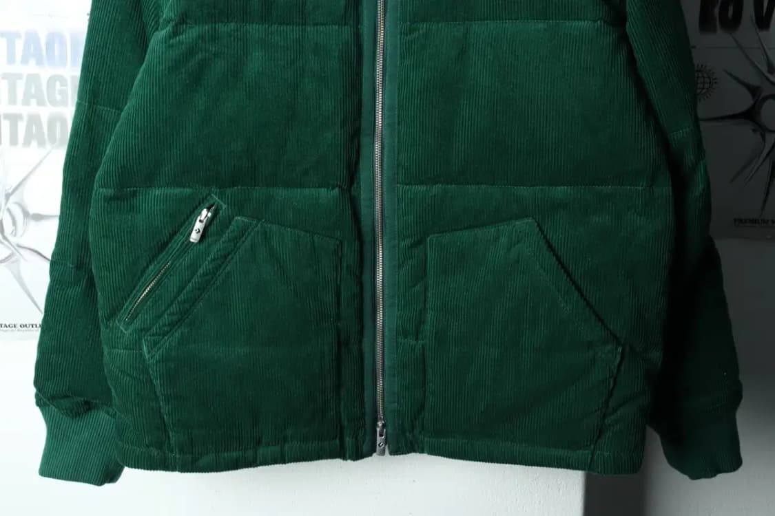 (M-L) 컨버스 패딩 점퍼자켓 코듀로이 그린 올스타-15FC6 상품이미지4