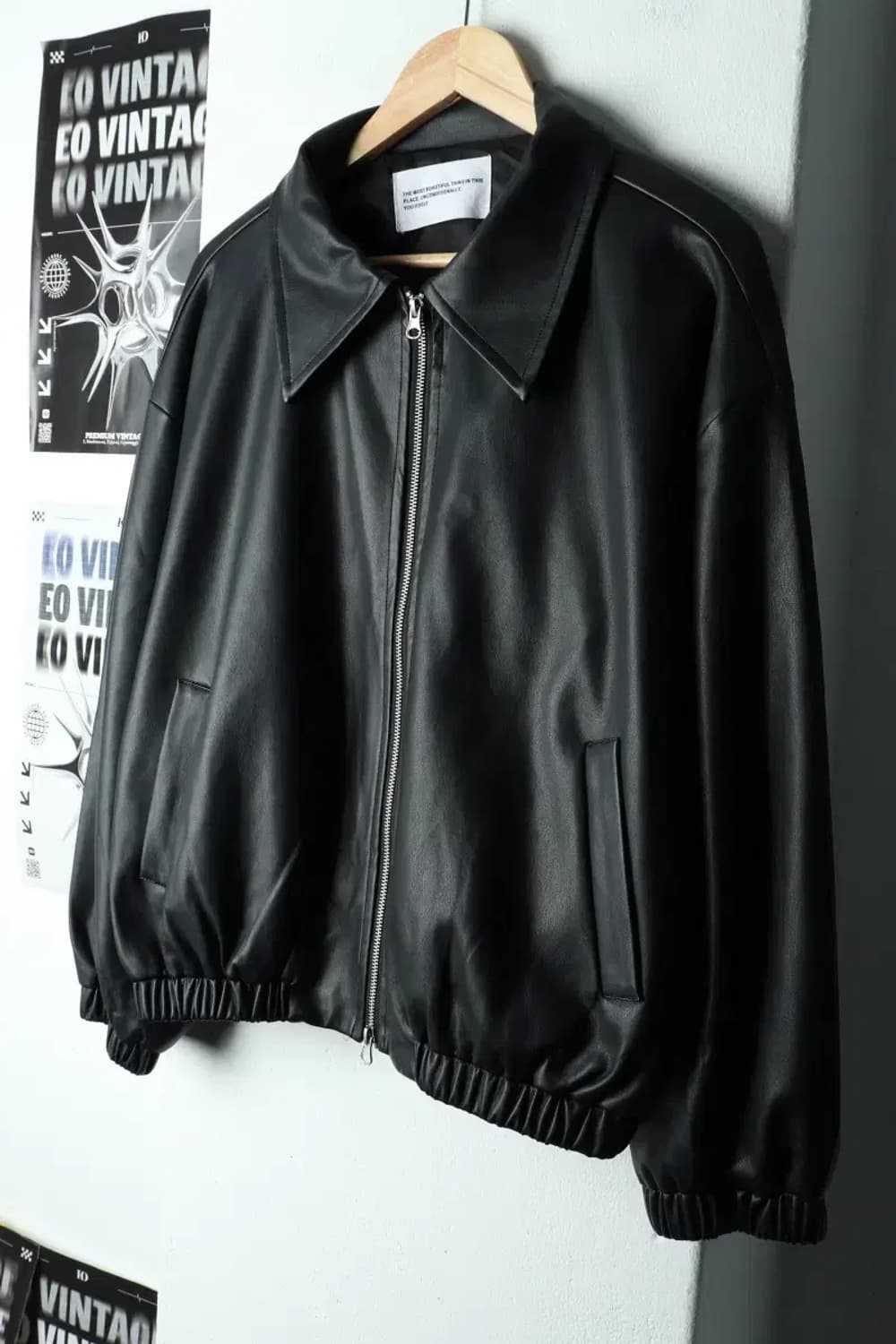 W(F) 플레이스 스튜디오 집업 바람막이 점퍼자켓 비건 레더-15FCF 상품이미지1