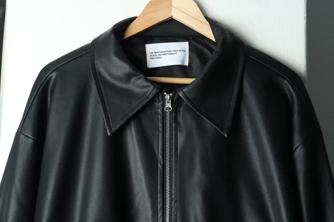 W(F) 플레이스 스튜디오 집업 바람막이 점퍼자켓 비건 레더-15FCF 상품이미지3