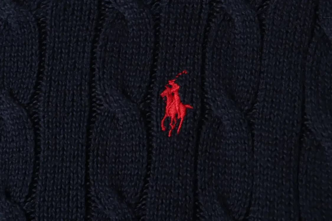 (L-XL) 폴로 랄프로렌 니트 케이블 꽈배기 네이비 레드포니-15FD3 상품이미지5