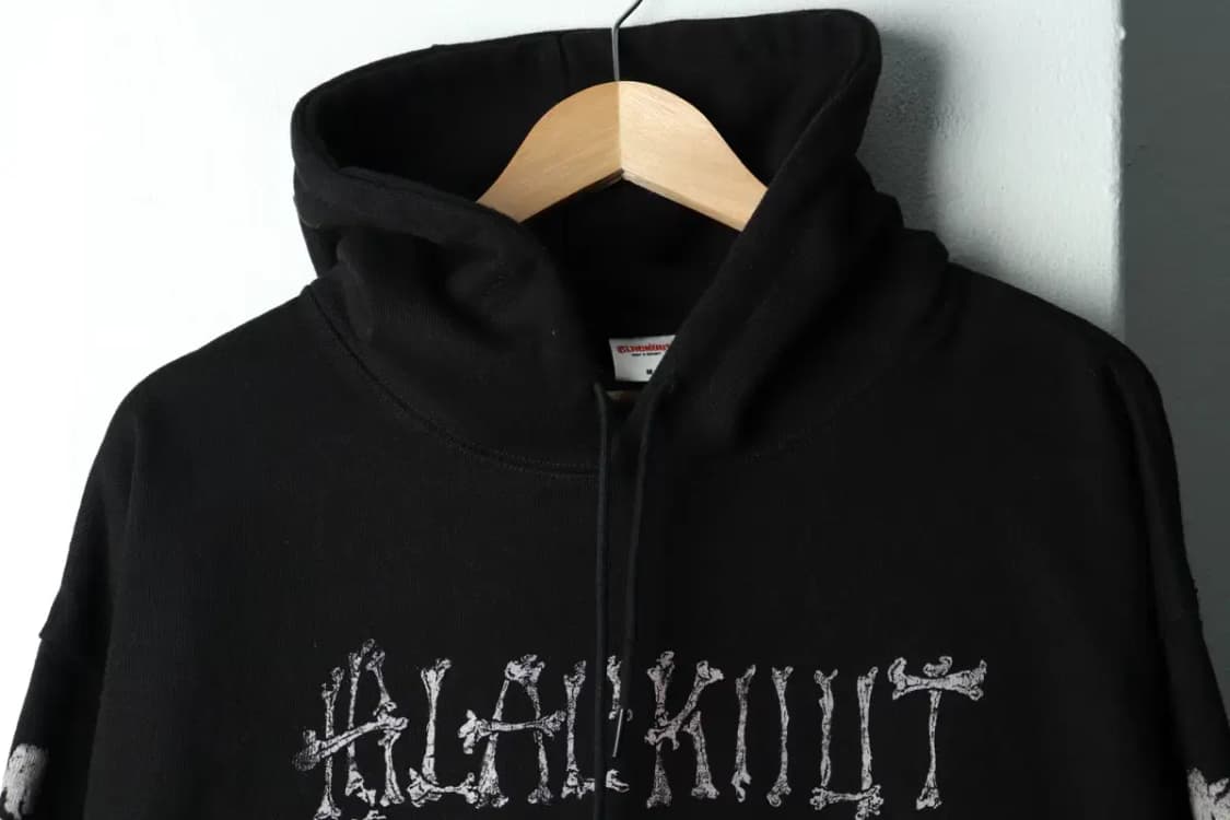 (M-XL) 블랙아웃 후드티셔츠 본 스컬 올드스쿨 매물 희귀-15FD5 상품이미지3