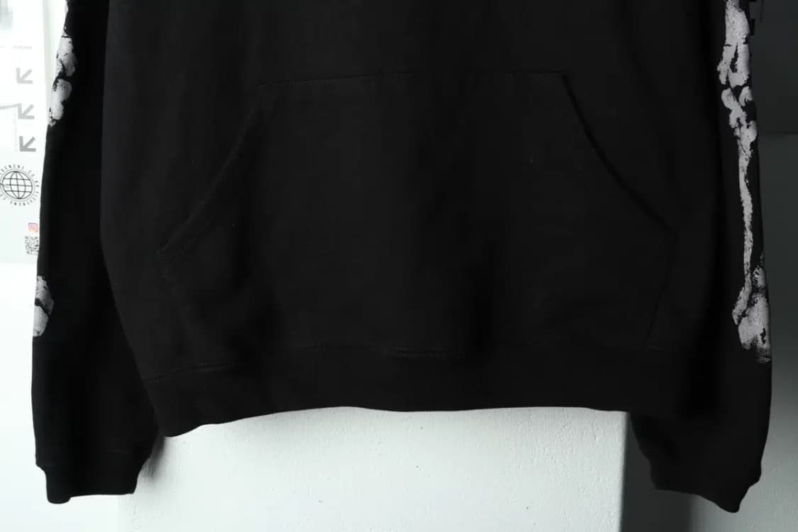 (M-XL) 블랙아웃 후드티셔츠 본 스컬 올드스쿨 매물 희귀-15FD5 상품이미지4