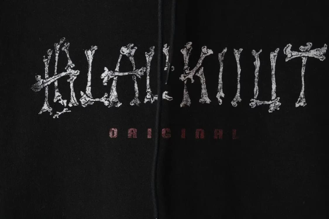 (M-XL) 블랙아웃 후드티셔츠 본 스컬 올드스쿨 매물 희귀-15FD5 상품이미지5