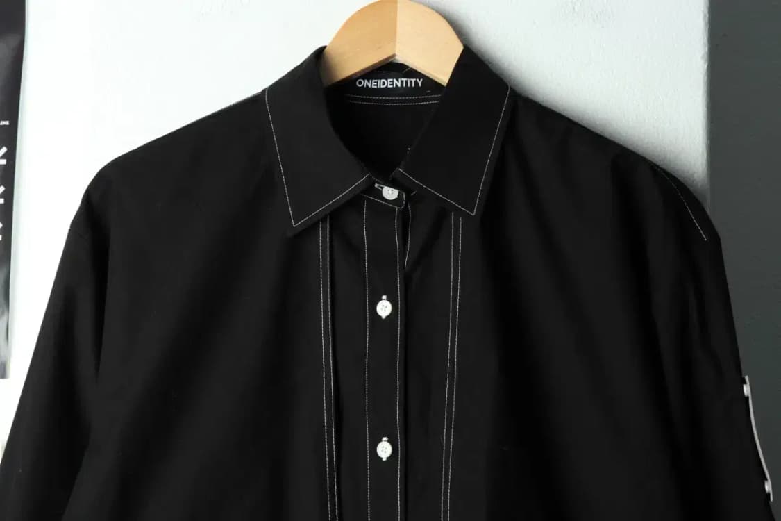 W(F) 브랜드빈티지 셔츠 남방 원아이덴티티 스티치 블랙-15FD8 상품이미지3