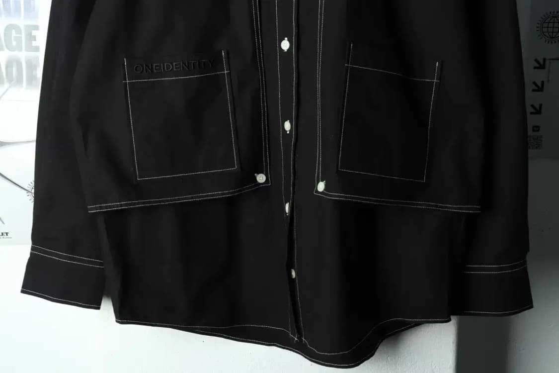 W(F) 브랜드빈티지 셔츠 남방 원아이덴티티 스티치 블랙-15FD8 상품이미지4