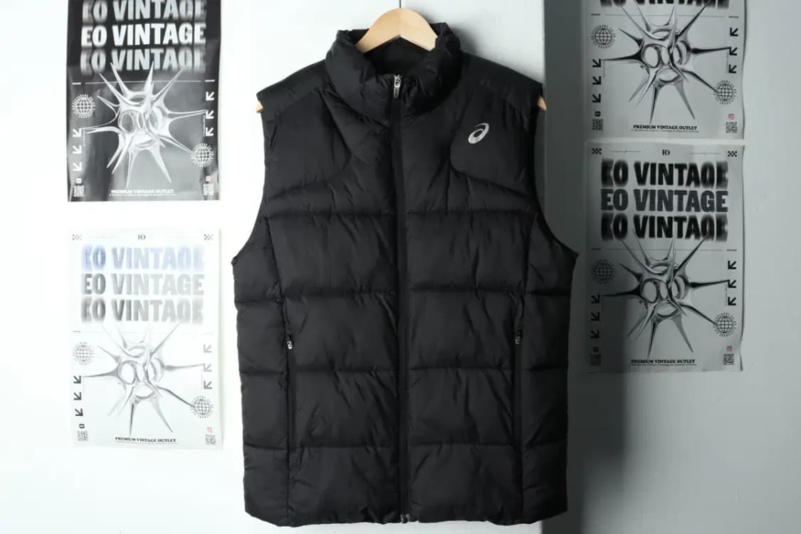 (L-XL) 아식스 패딩 점퍼자켓 조끼 블랙 테크웨어-15FDB 상품이미지2