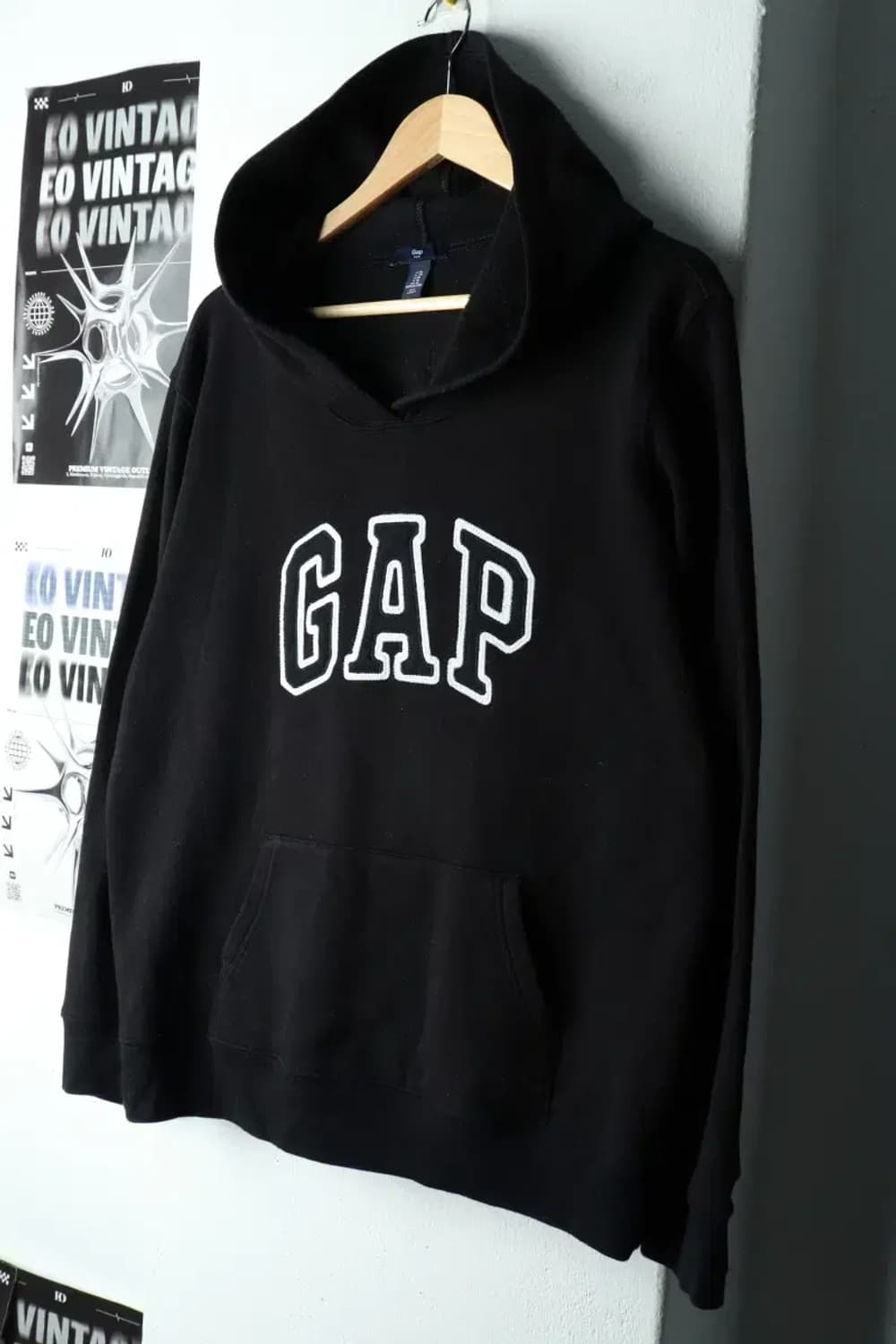 W(L) 갭 후드티셔츠 희귀 매물 빅로고 블랙 기모-15FEB 상품이미지1