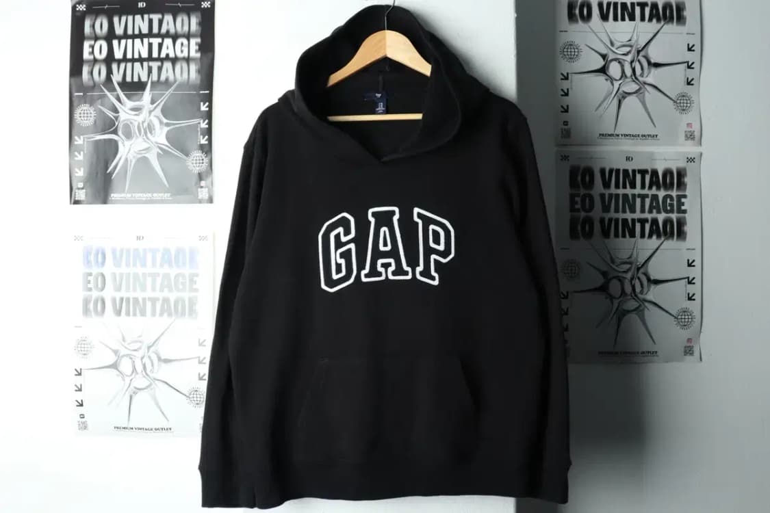W(L) 갭 후드티셔츠 희귀 매물 빅로고 블랙 기모-15FEB 상품이미지2