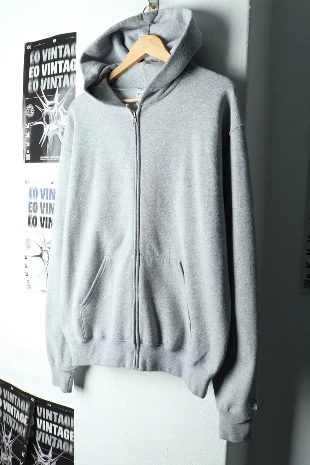 (M-XL) 챔피온 후드집업 그레이 기모 올드스쿨-15FF0 상품이미지1