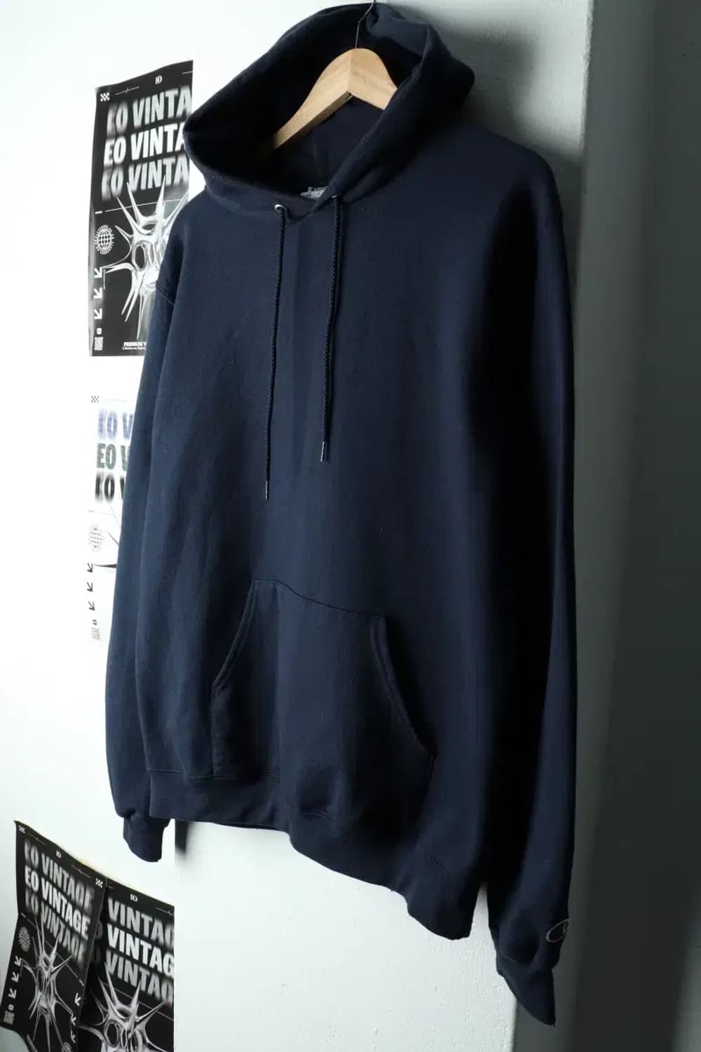 (M-XL) 챔피온 후드티셔츠 네이비 기모 기본-15FF6 상품이미지1