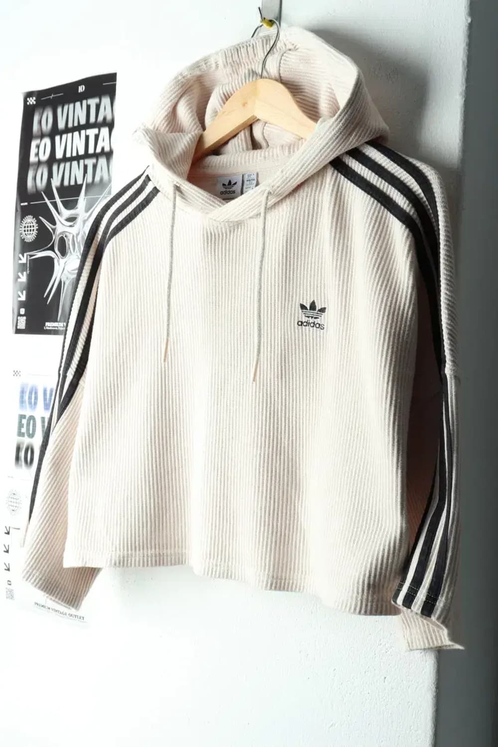 W(S) 아디다스 후드티셔츠 희귀 매물 와플 크롭 크림 한정판-16002 상품이미지1