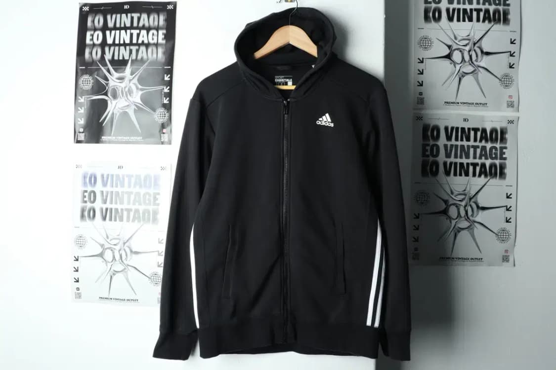 (L-XL) 아디다스 후드집업 블랙 삼선 올드스쿨-15F60 상품이미지2