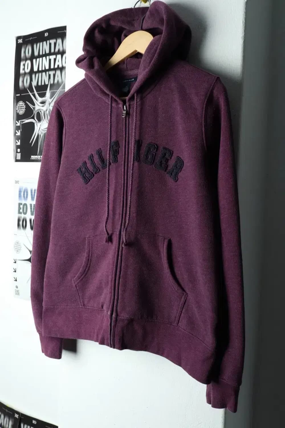 W(L) 타미힐피거 후드집업 퍼플 기모 포도맛-15F64 상품이미지1