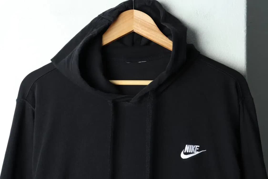(M) 나이키 후드티셔츠 라벨데미지 블랙 올드스쿨-15F66 상품이미지3