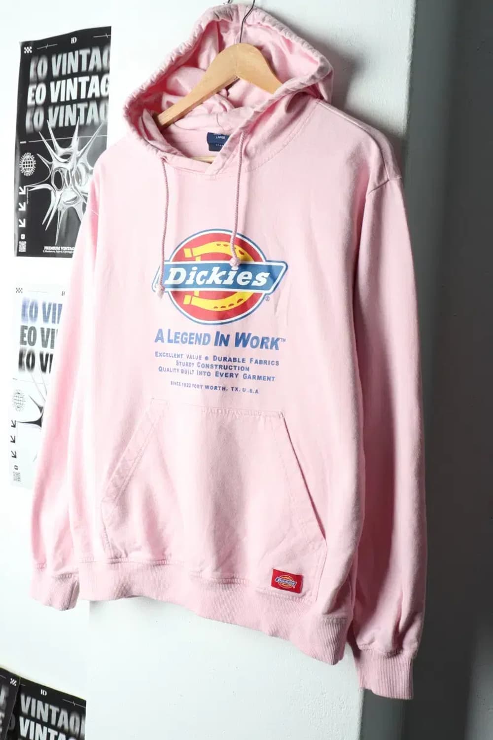 (L-XL) 디키즈 후드티셔츠 트렌드 빅로고 핑크 딸기우유-15F6A 상품이미지1