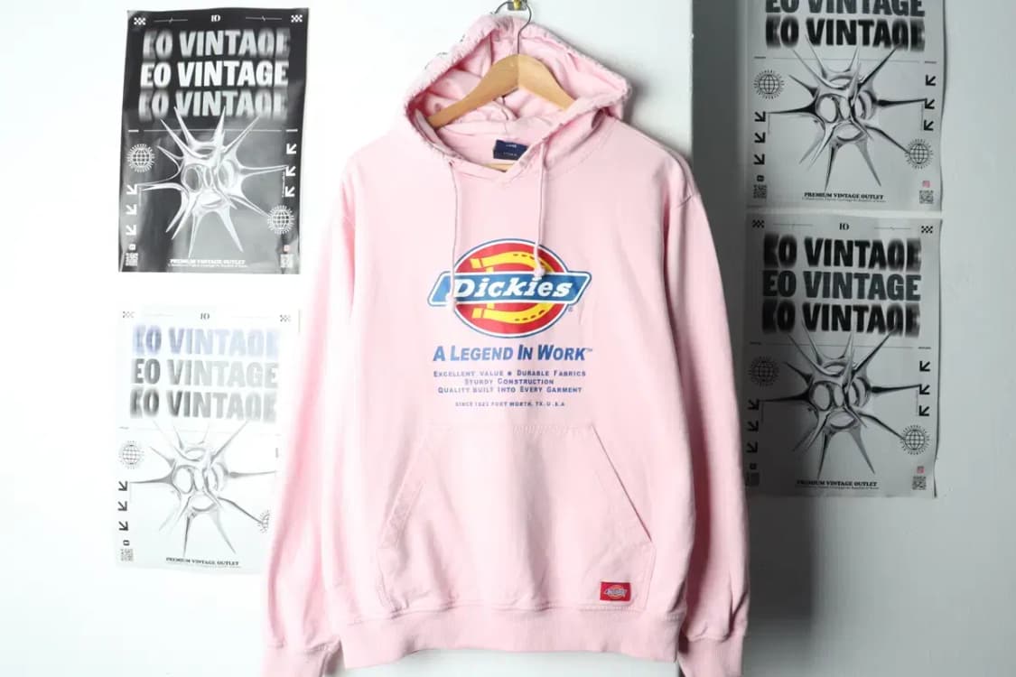 (L-XL) 디키즈 후드티셔츠 트렌드 빅로고 핑크 딸기우유-15F6A 상품이미지2